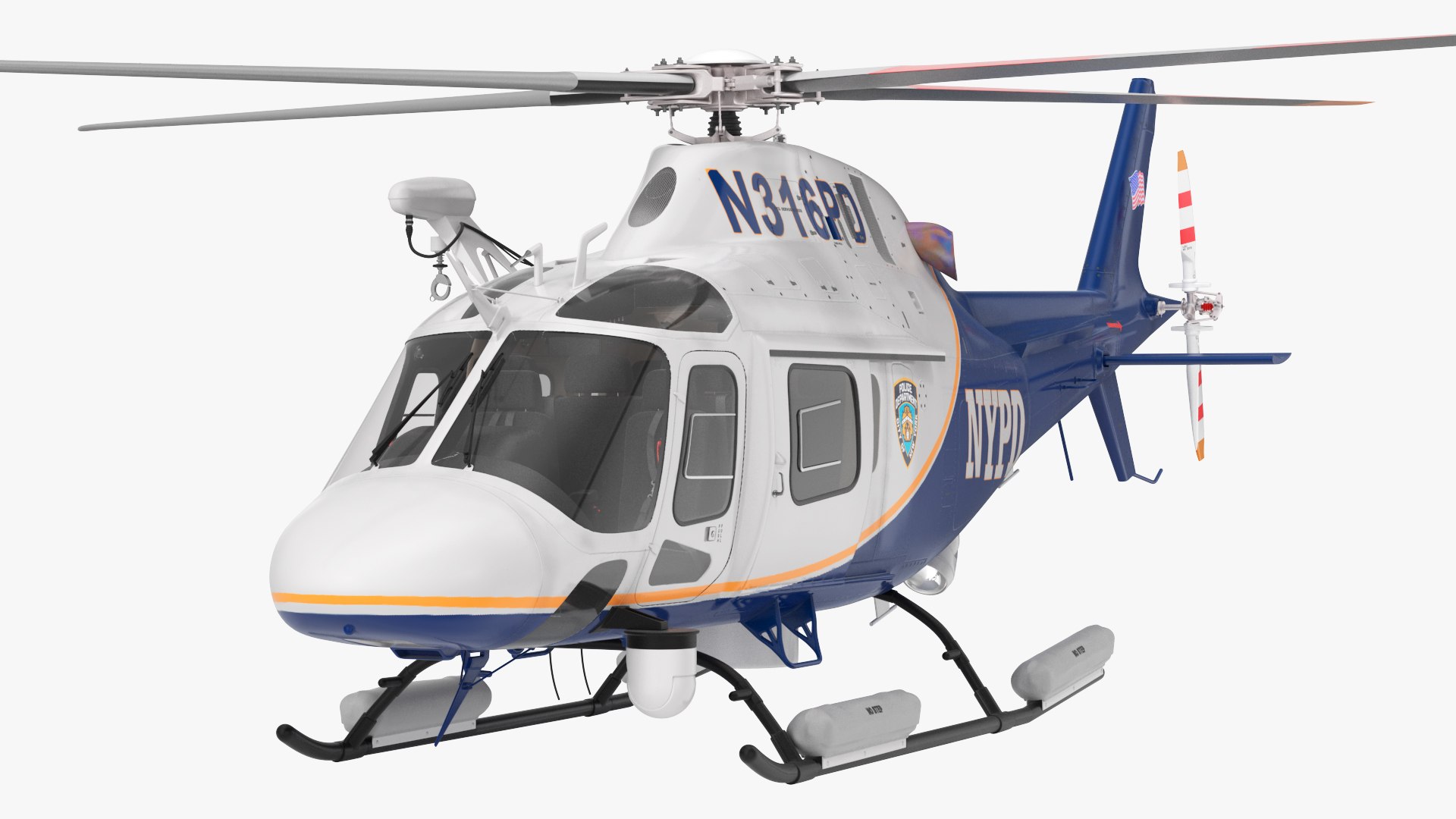 Police Helicopter AgustaWestland AW119 Koala 3D model preview