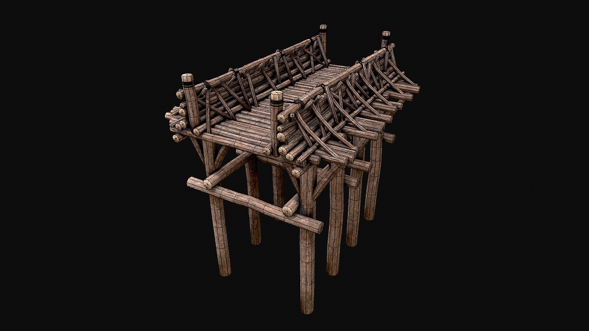 3D Modular Wood Bridge Platform - TurboSquid 2358049