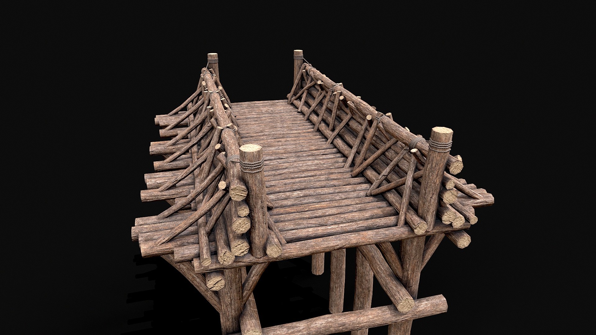3D Modular Wood Bridge Platform - TurboSquid 2358049