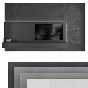 TV wall set 17 3D model