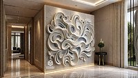 modern panel wall decor set wall relief mural CNC 92