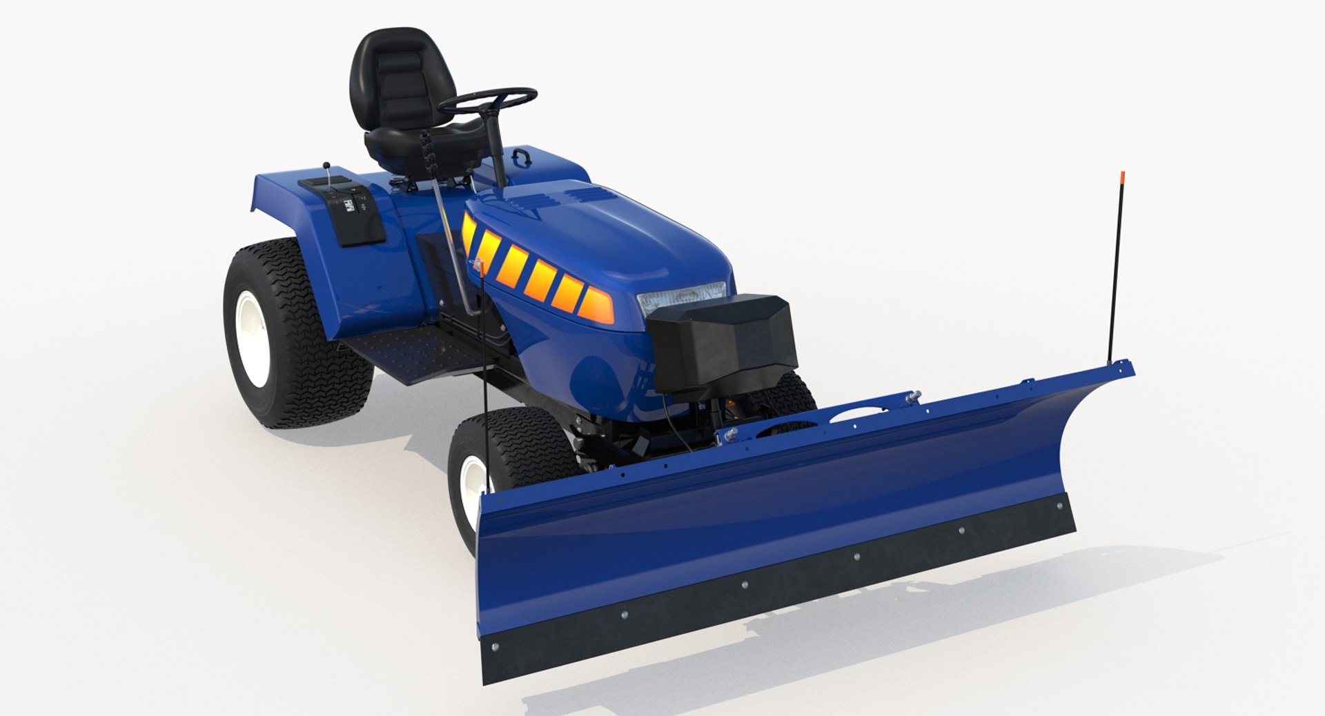 Tractor with Snow Plow 3D model preview