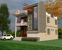 contemporary house front elevation  sketch