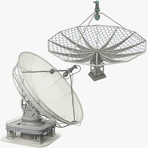 3D satellite dishes set model