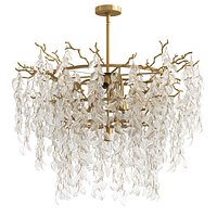 Restoration Hardware Arabella Wide Glass Pendant   Aged Brass