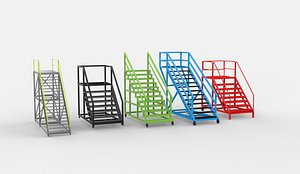 3D Warehouse Safety Steps set 3D model