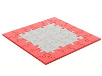 Repeatable jigsaw puzzle module with edge parts