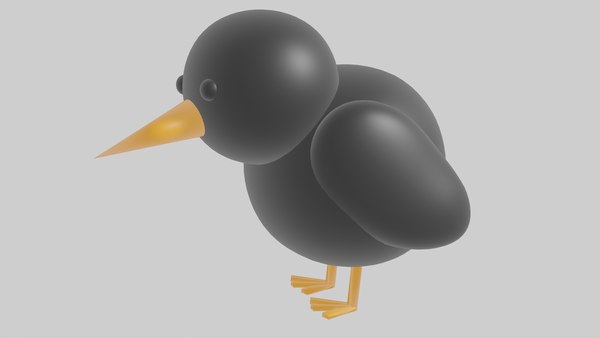 Crow Low Poly Cute Rigged and Animated 3D - TurboSquid 1717113