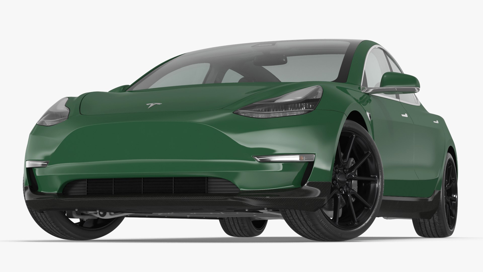 Tesla Model 3 Carbon Fiber Sport Package Rigged for Cinema 4D 3D model preview