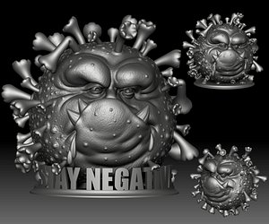 3D monster printable stay negative model