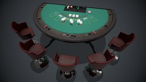 pbr blackjack table 3D