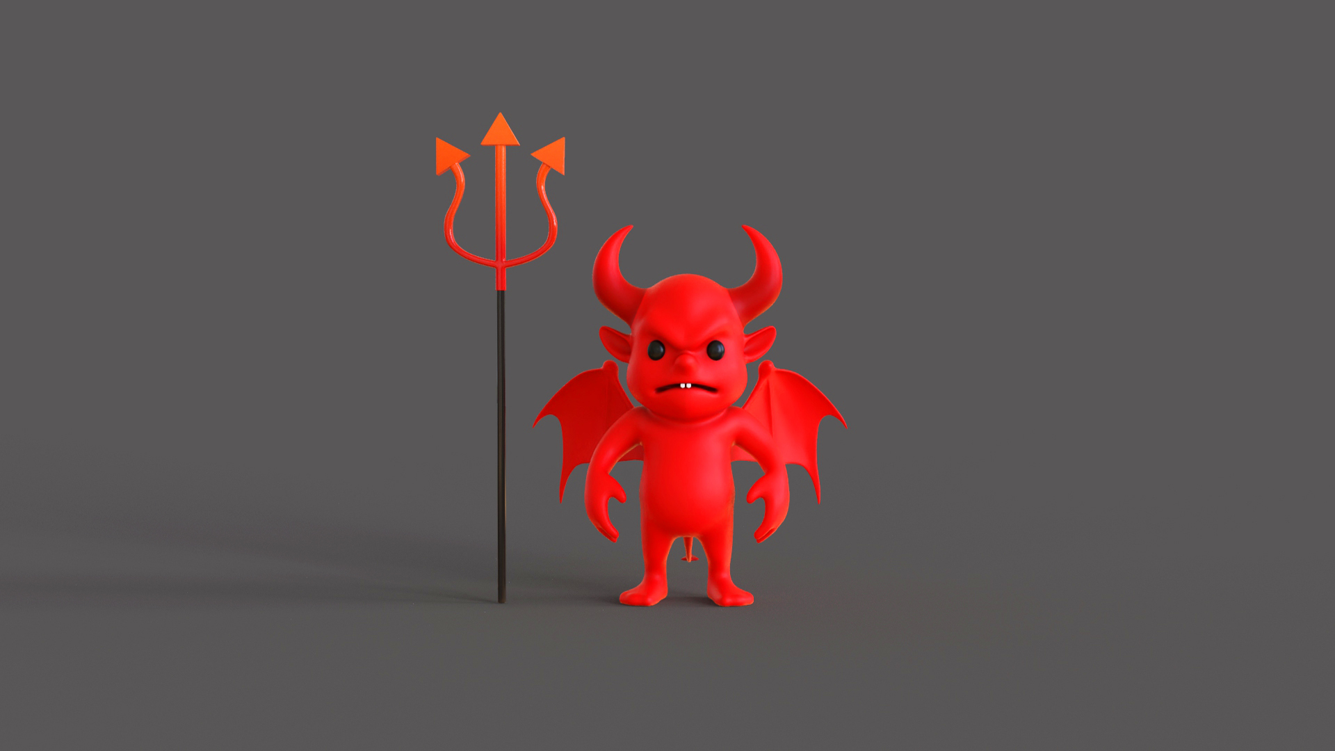 3D Little Demon With Horns And Wings Model - TurboSquid 2382571