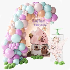 Children arch with balloons and toys model