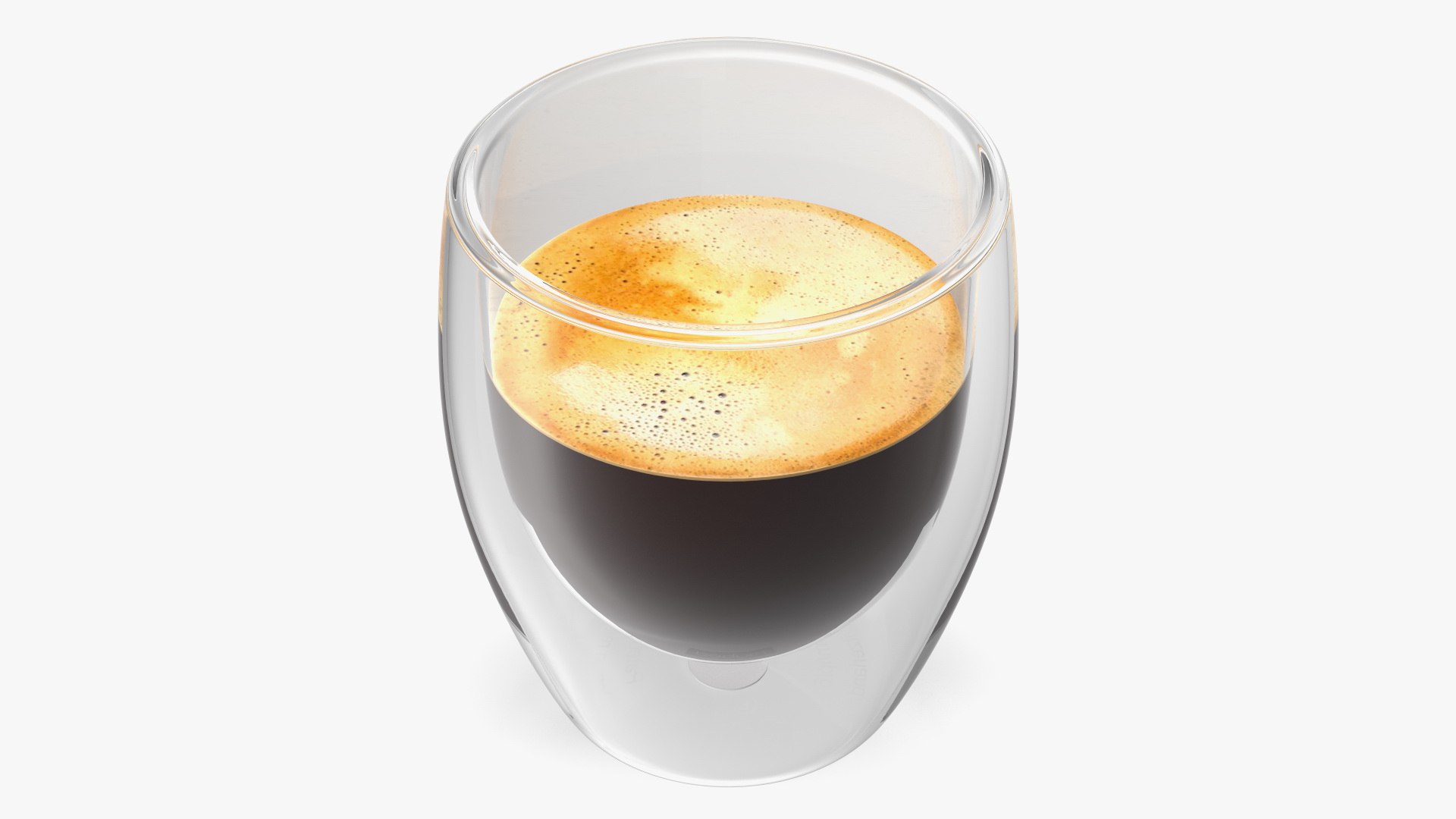 Coffee in Double Glass Cup 3D model preview
