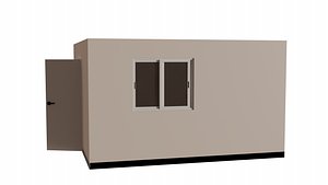 3D Minimalist Small Room Exterior Low-Poly 3D House Model Low-poly 3D model