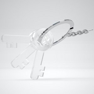 Keychain with Frosted Glass Keys