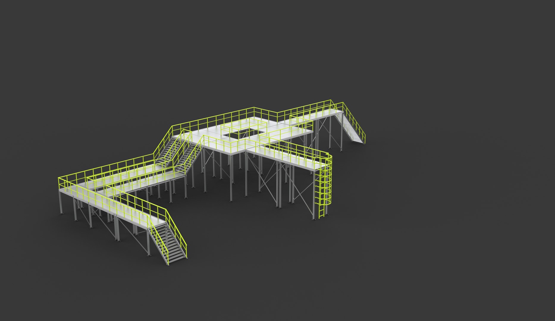 3D Modular Industrial Platform 02 3D Model - TurboSquid 2529184