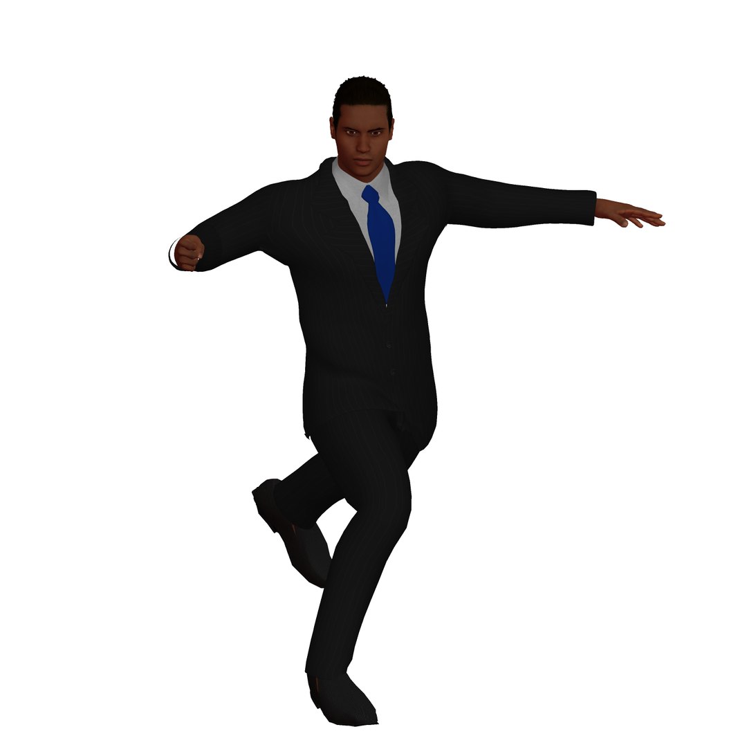 Adult black businessman character 3D model - TurboSquid 1664893