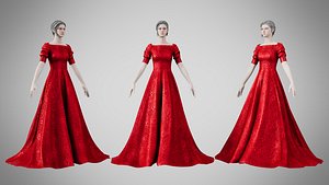 Dress 50 Ruby Velvet With Design