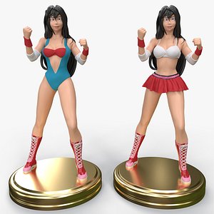 3D Female Professional Wrestlers C 3D Printing
