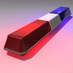 3d model police warning light