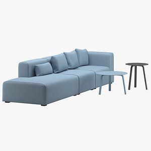 3D model sofa 45 tables