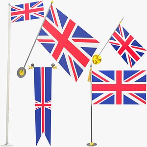 British Flags Collection V2 3D model