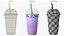 Berry Bubble Tea with Tapioca Pearls Purple 3D model