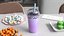 Berry Bubble Tea with Tapioca Pearls Purple 3D model