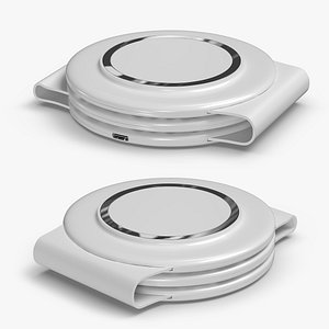 Compact Foldable Triple Wireless Charging Pad White 3D model