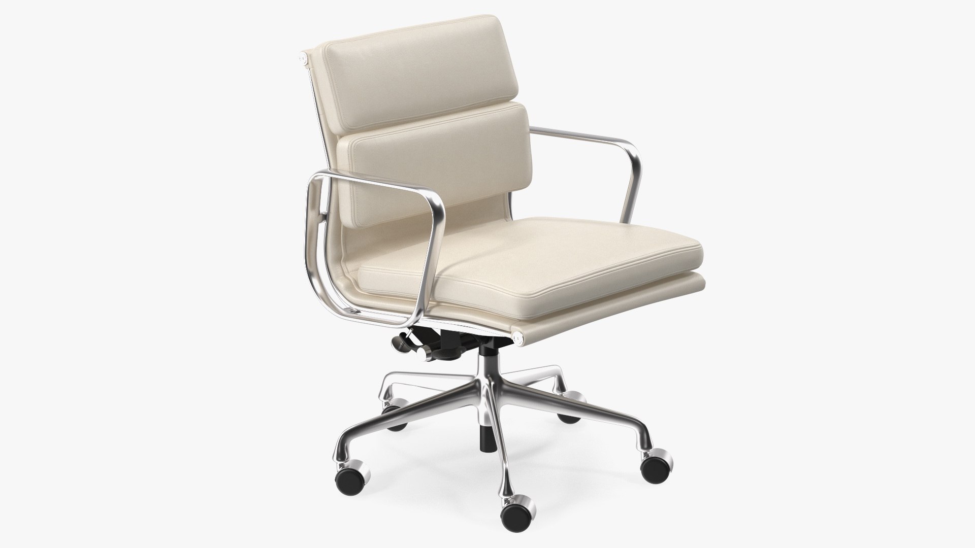 Management Chair White Leather 3D model preview