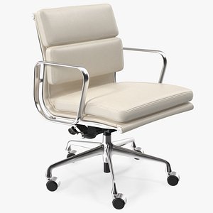3D Management Chair White Leather