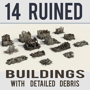 Ruined Damaged Buildings Collection 7 Tenement