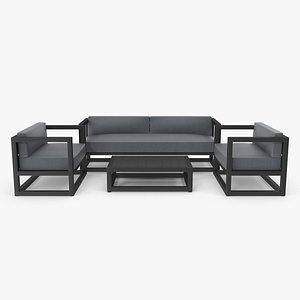Set of Outdoor Sofas and Table 3D model