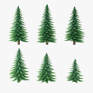 3D model Cartoon Fir Tree Pack