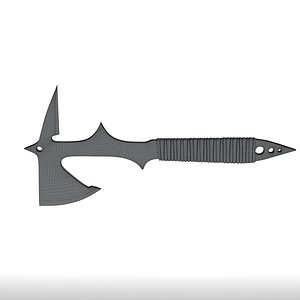 3D damascus steel ax model