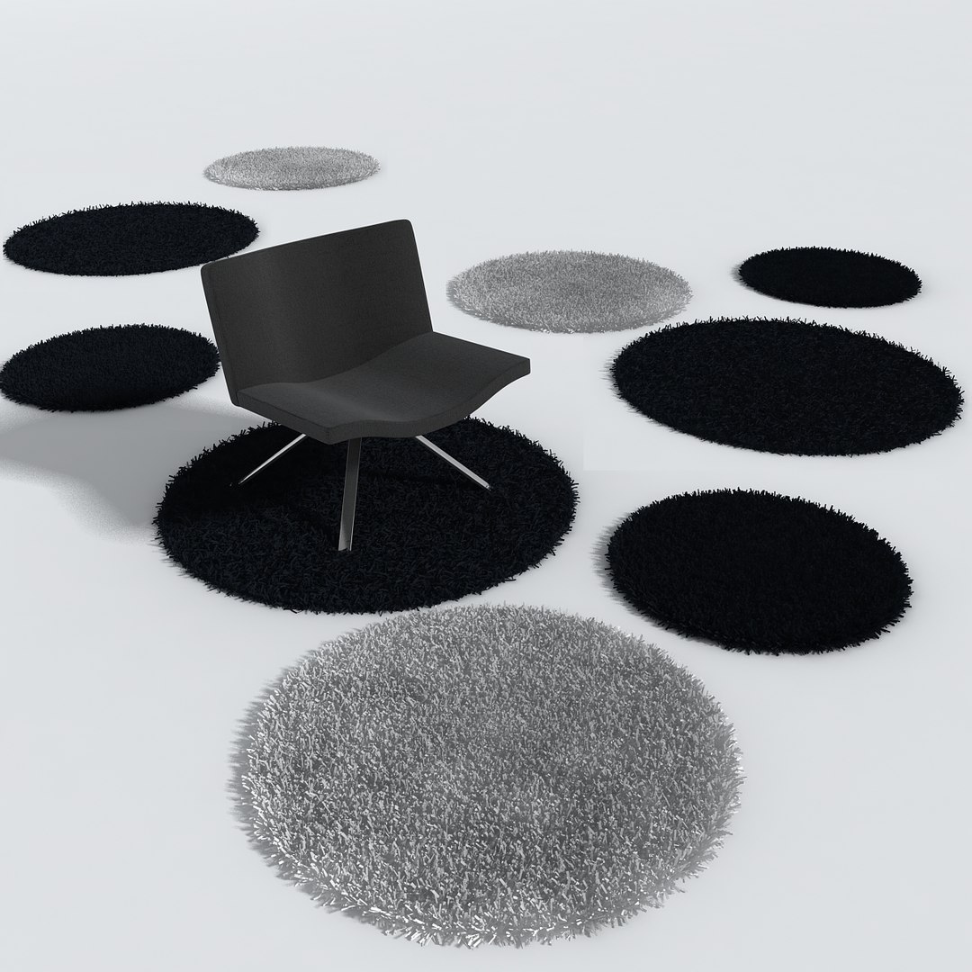 3d Model Fluffy Rugs Fur Hair
