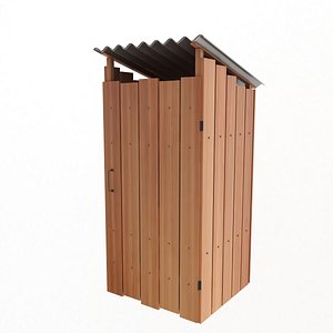 Wooden Outdoor Toilet 3D