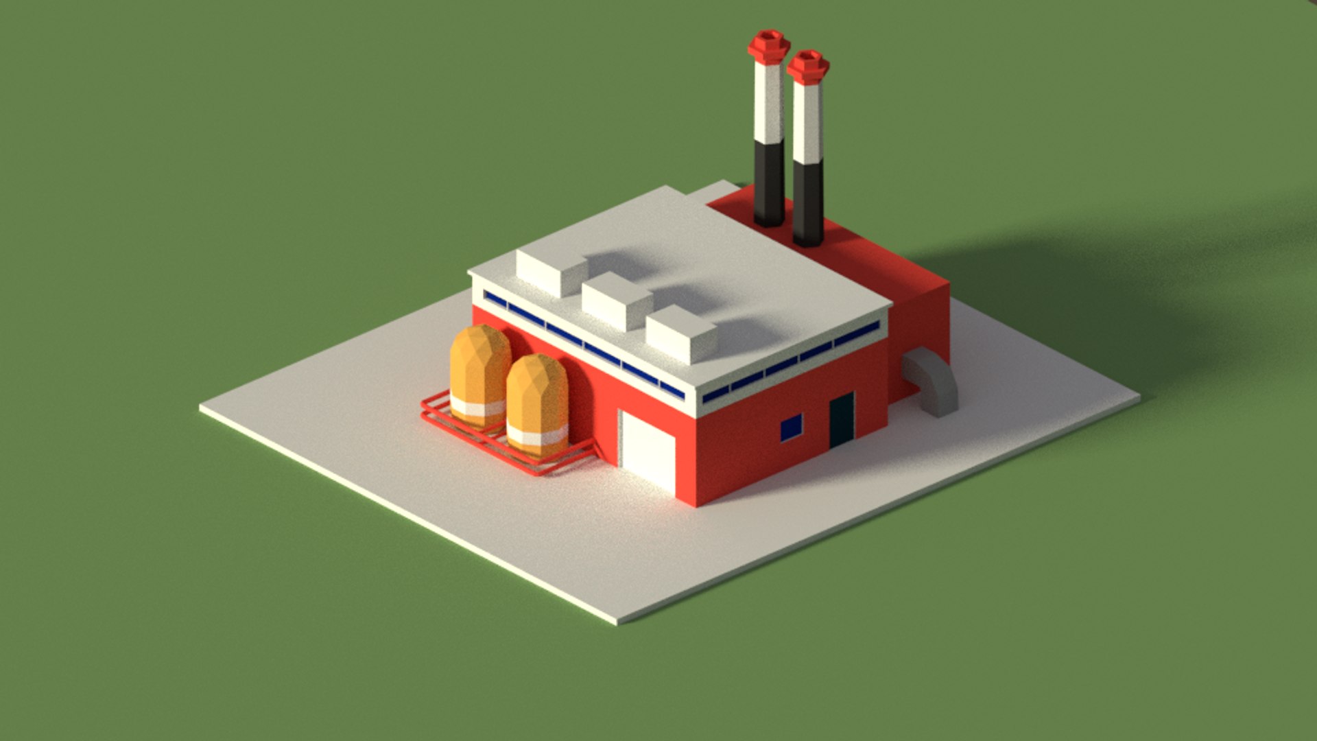 Factory 3. Завод Low Poly. Low Poly 3d завод. 3д модель завода. 3d модель фабрики.