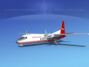 3d model fairchild f-27 fokker