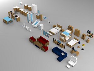 3D pack bedroom model