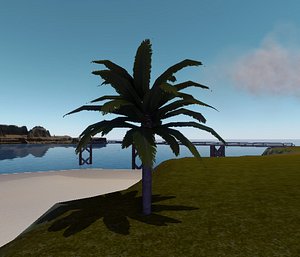 3d model tall date palmtree