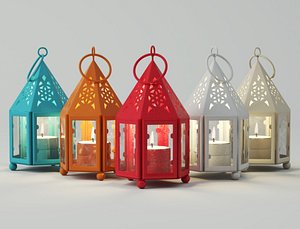 mini hurricane candle lanterns 3D model