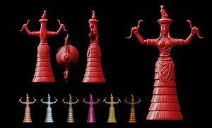3D The Snake Goddess - Ancient Cretense culture- Stl files - print
