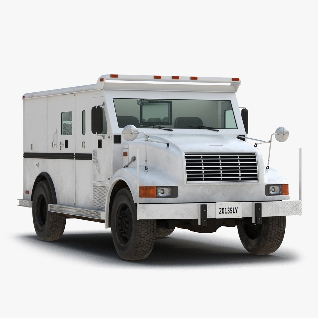 Bank Armored Car Rigged 3D model preview