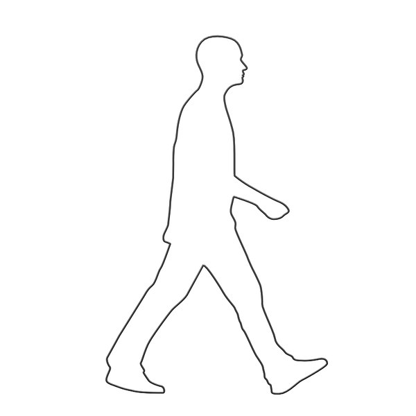 3d silhouette walking man model