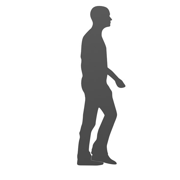 3d silhouette walking man model