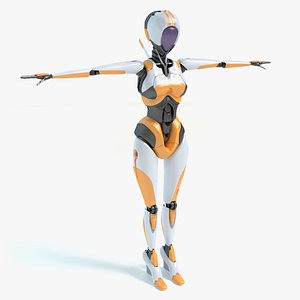 futuristic female robot 3d max