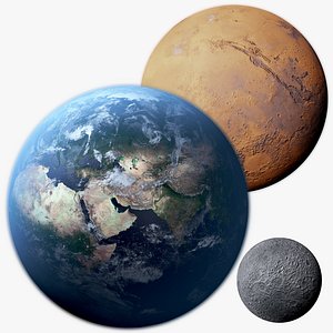Mars Moon Earth Planets Photorealistic 32K Bundle