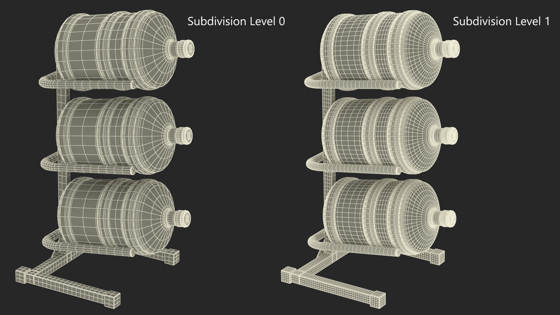 Gallon Water Bottle 3 Tier Holder Shelf Gray 3D Model - TurboSquid 2083809